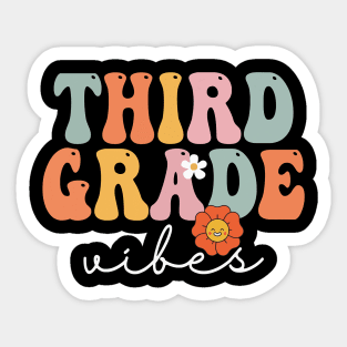 Third Grade Vibes Retro Groovy Vintage First Day Of School Sticker